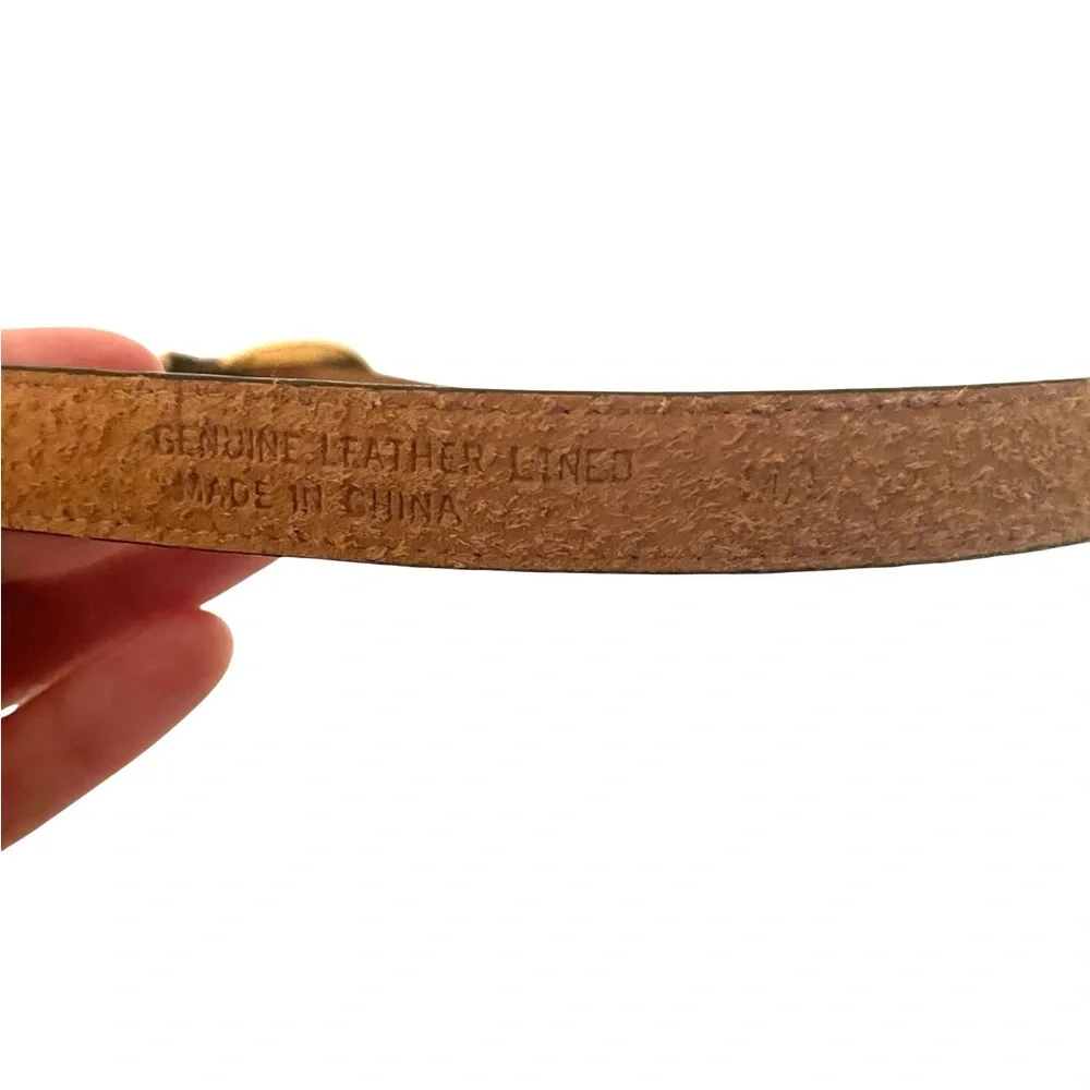 Unbranded Women’s Brown Croc Pattern Leather Belt Approx 31”-32” to middle hole